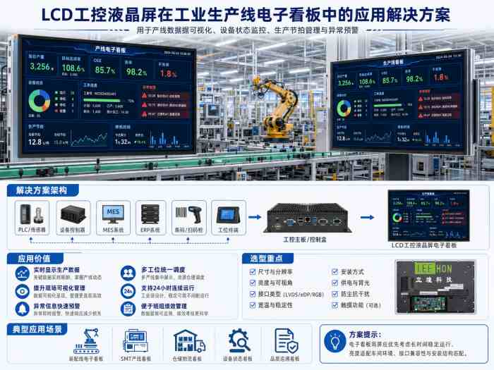 LCD工控液晶屏在工业生产线电子看